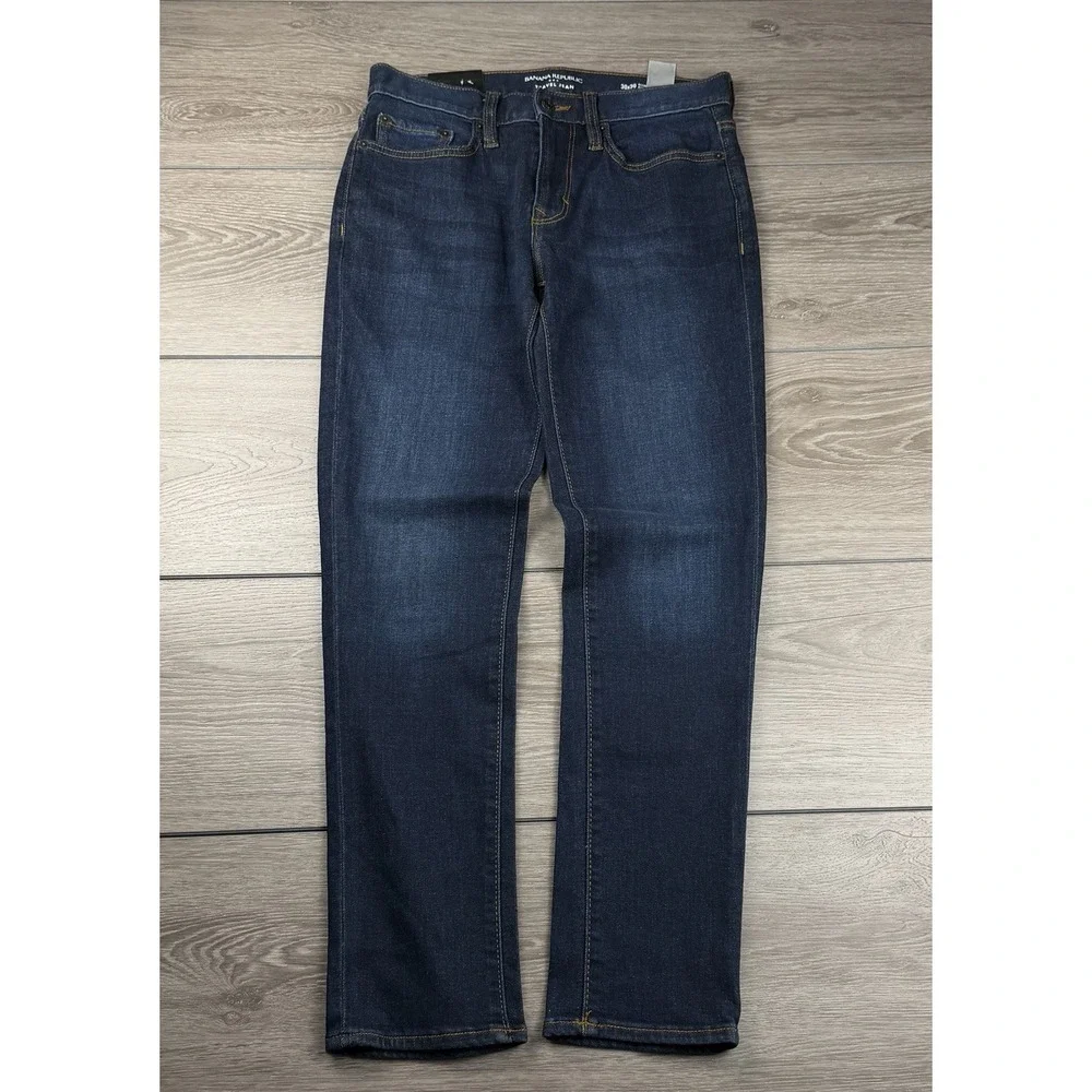 Banana‎ Republic Men's Slim Fit Traveler Jeans Dark Blue Size 30x30 New